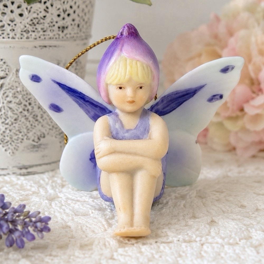 Vintage 1988 Dave Grossman Fairy Dreams Flower Fairy Porcelain Ornament Japan